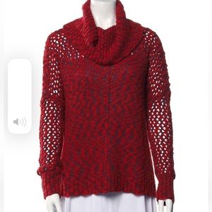 Alice + Olivia Red Printed Cowl Neck Sweater - Perfect Condition